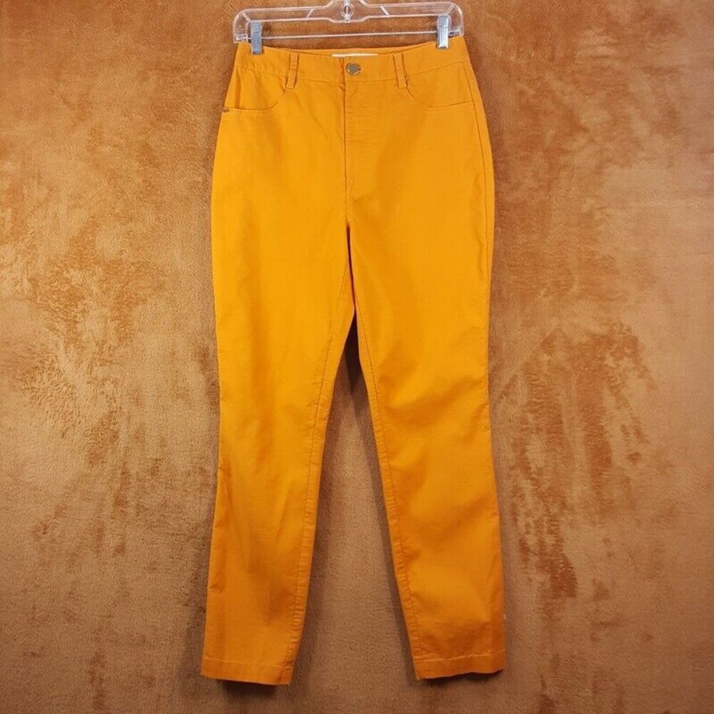 DIANE VON FURSTENBERG Womens Pants Size 4 Orange Chino Slim Leg Casual Pockets